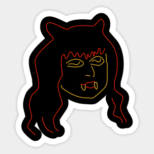 Nadja, nightclub owner (red & Yellow) Sticker